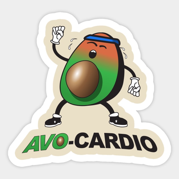 Avo-Cardio - Avocado Pun Sticker by Nonstop Shirts